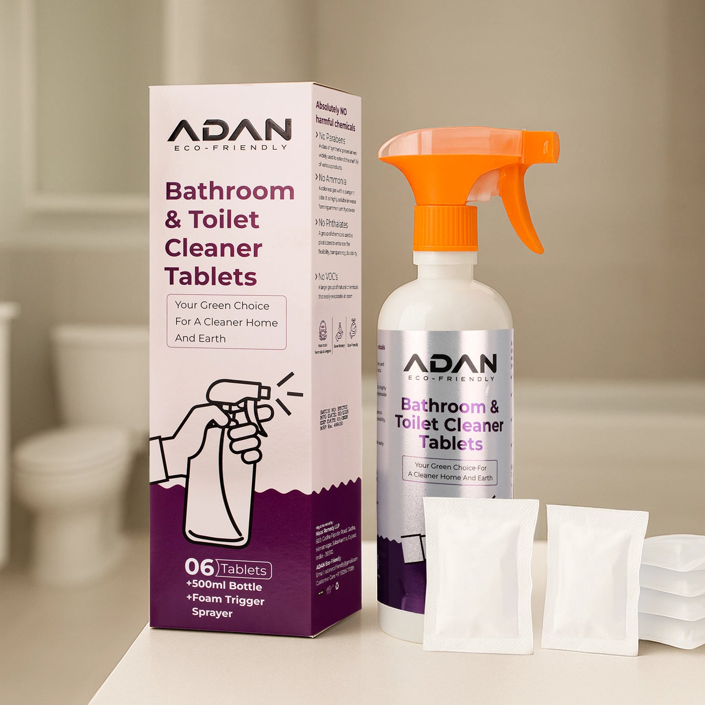 Adan Eco Friendly Bathroom & Toilet Cleaner Tablets