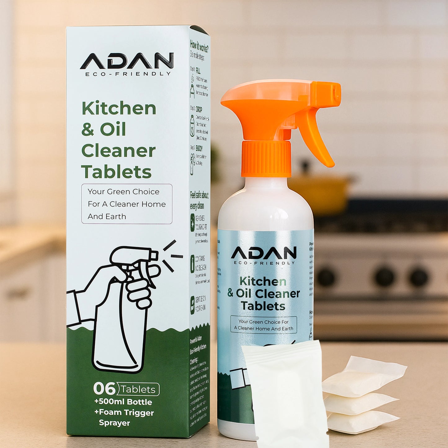 Adan Eco Friendly Kitchen & Oil Cleaner Tablets